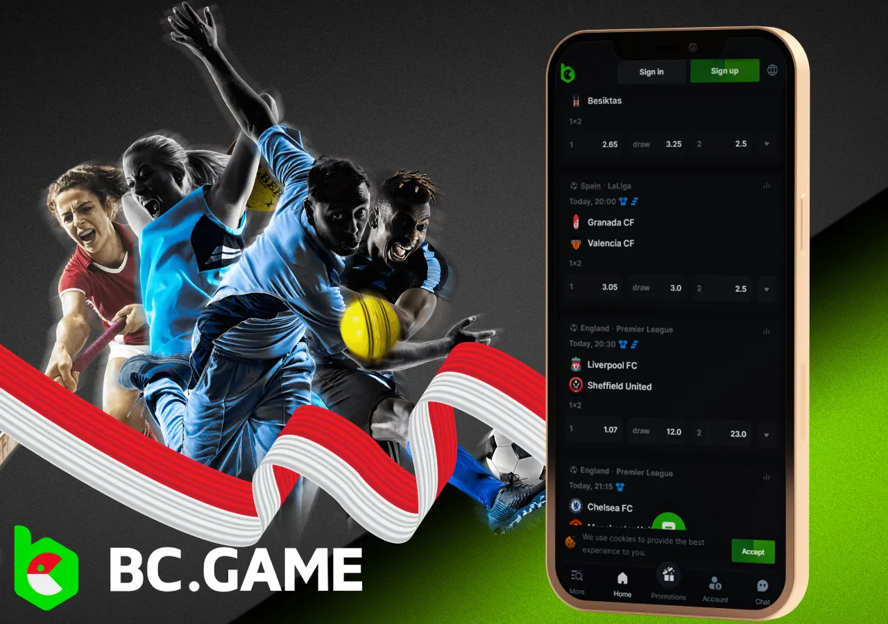 Sports betting on BC Game platform in Indonesia